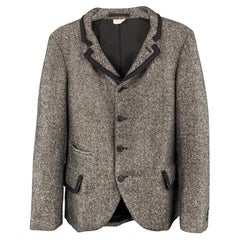 COMME des GARCONS HOMME PLUS Chest Size XS Tweed Grey & Black Jacket