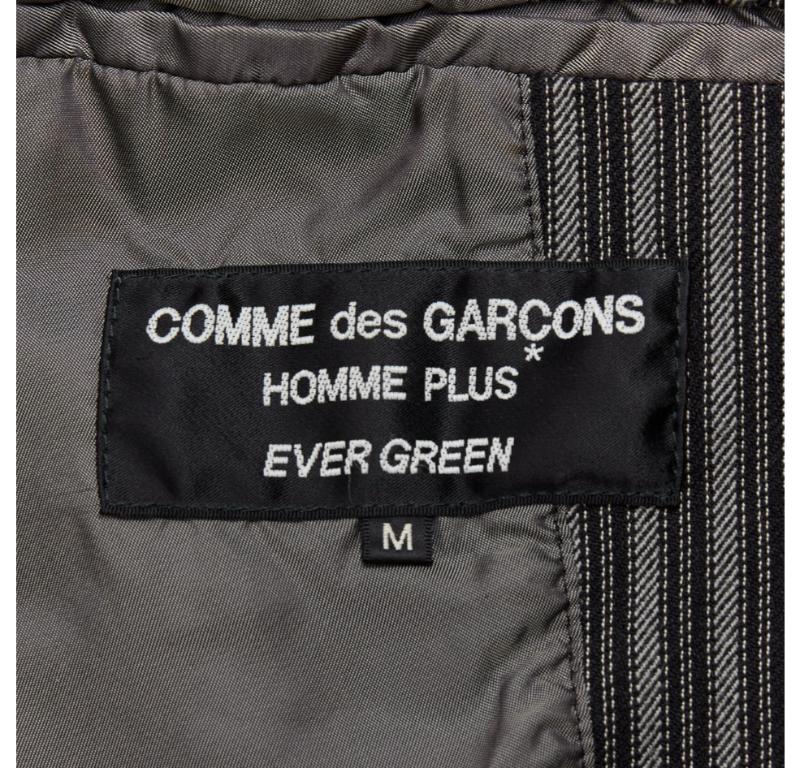 COMME DES GARCONS HOMME PLUS Evergreen grey black striped layered blazer M For Sale 3