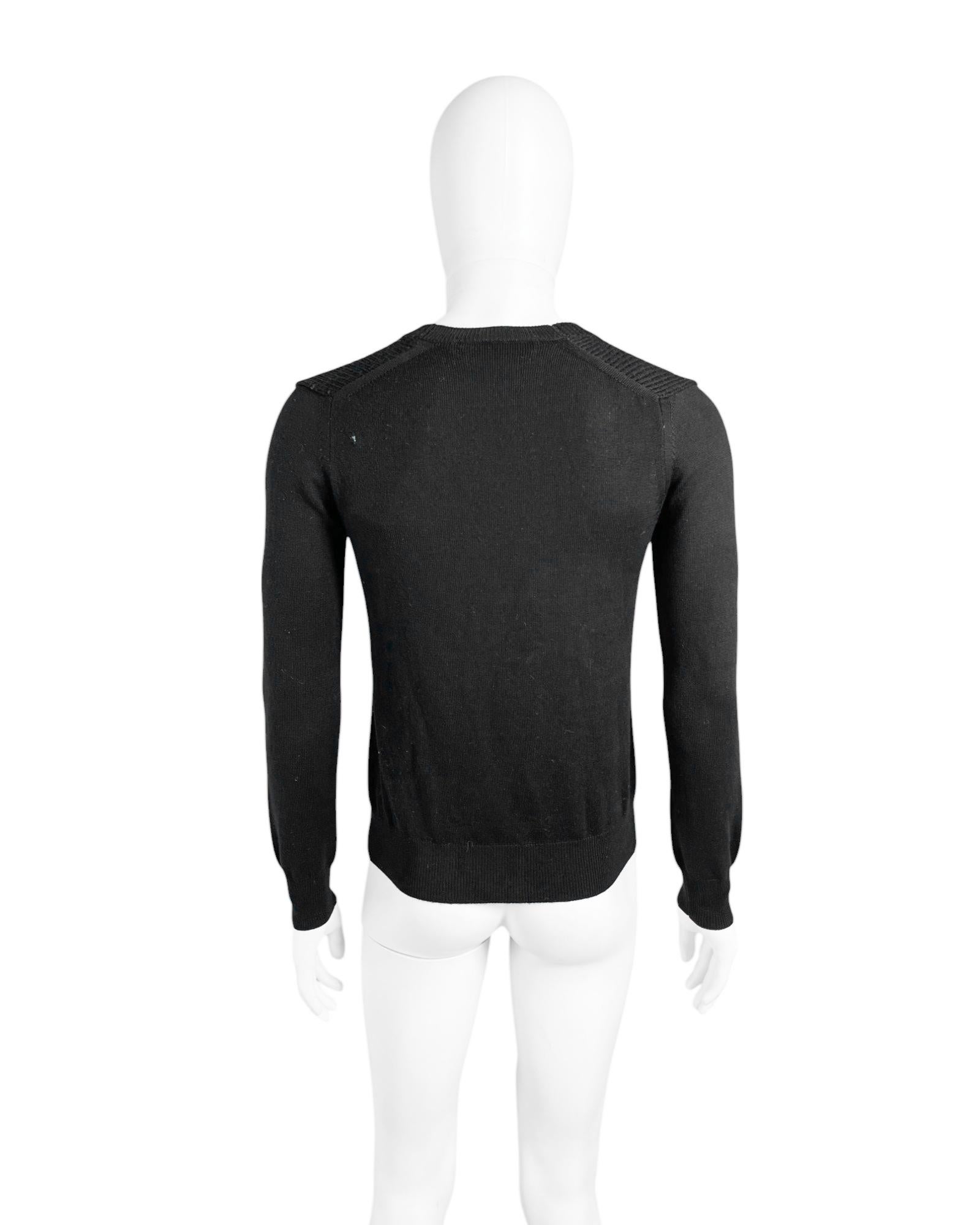 Comme des Garcons Homme Plus F/W 2013 Black Wool Inverted Frac Sweater Excellent état - En vente à Caserta, IT