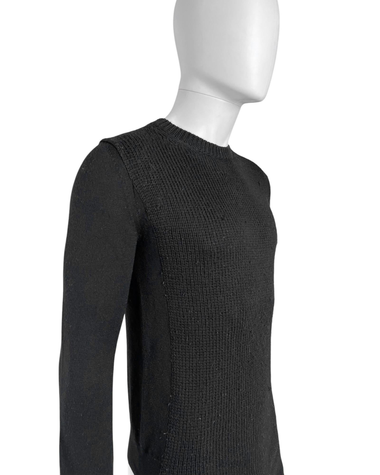 Comme des Garcons Homme Plus F/W 2013 Black Wool Inverted Frac Sweater Unisexe en vente