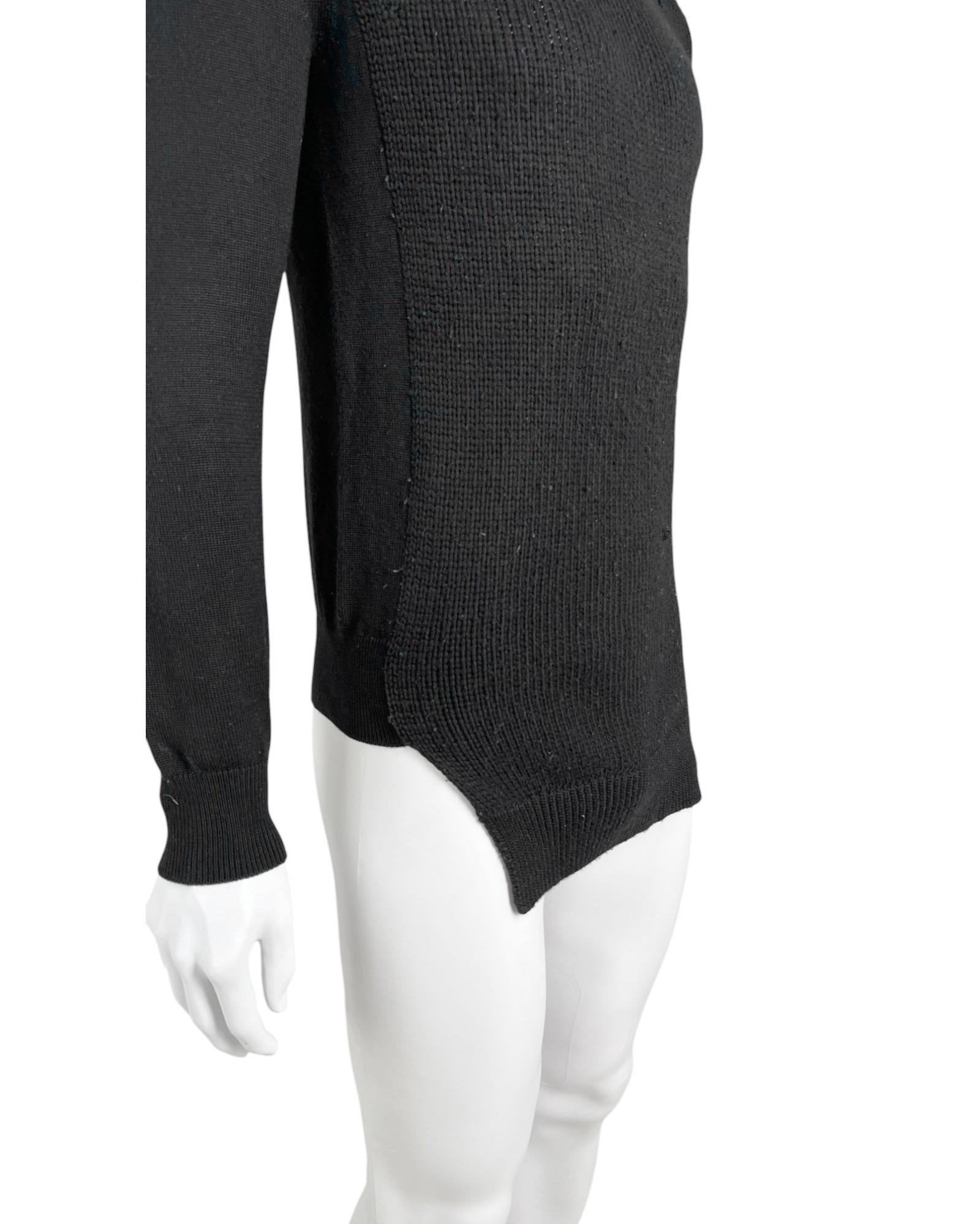 Comme des Garcons Homme Plus F/W 2013 Black Wool Inverted Frac Sweater en vente 1
