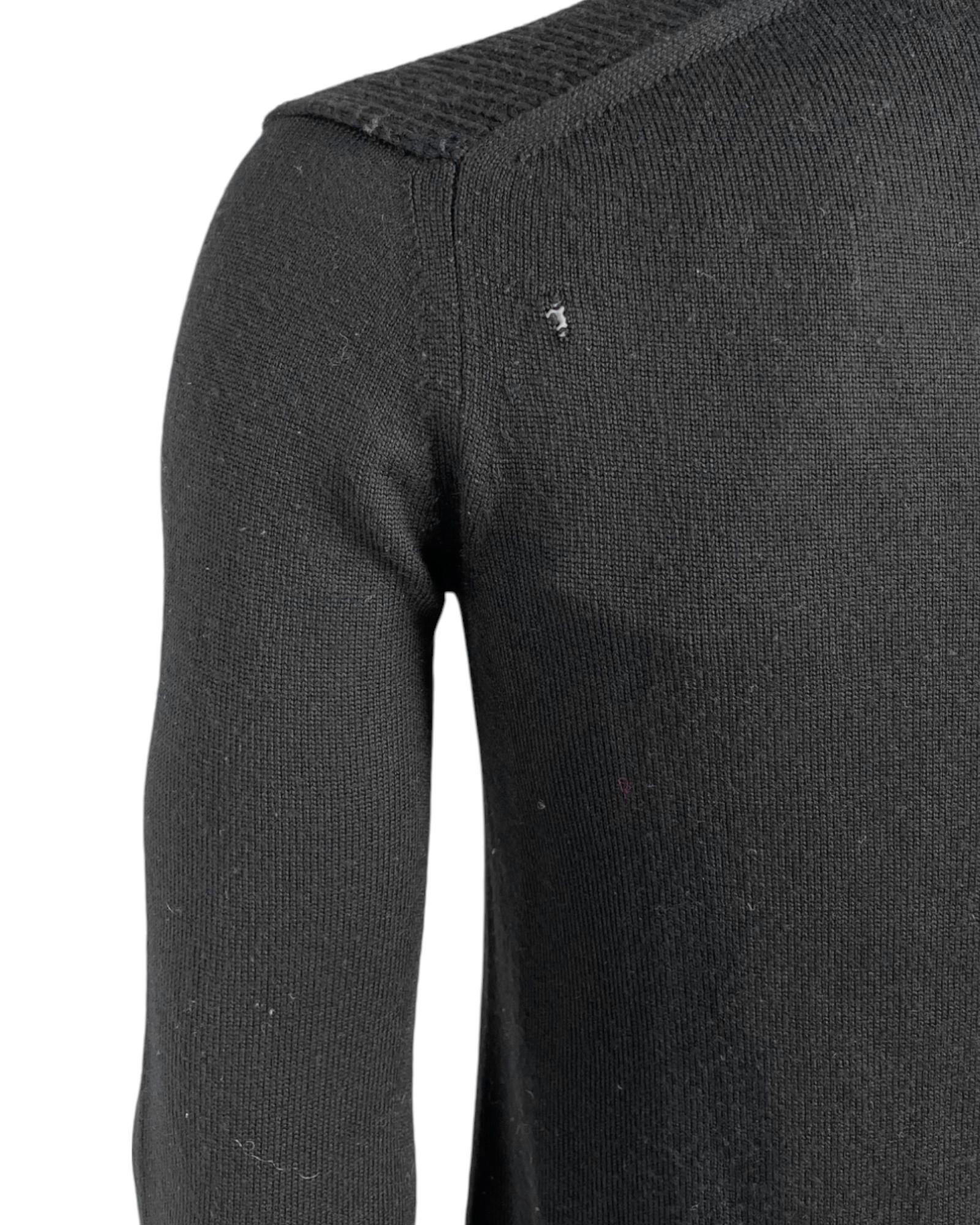 Comme des Garcons Homme Plus F/W 2013 Black Wool Inverted Frac Sweater en vente 2