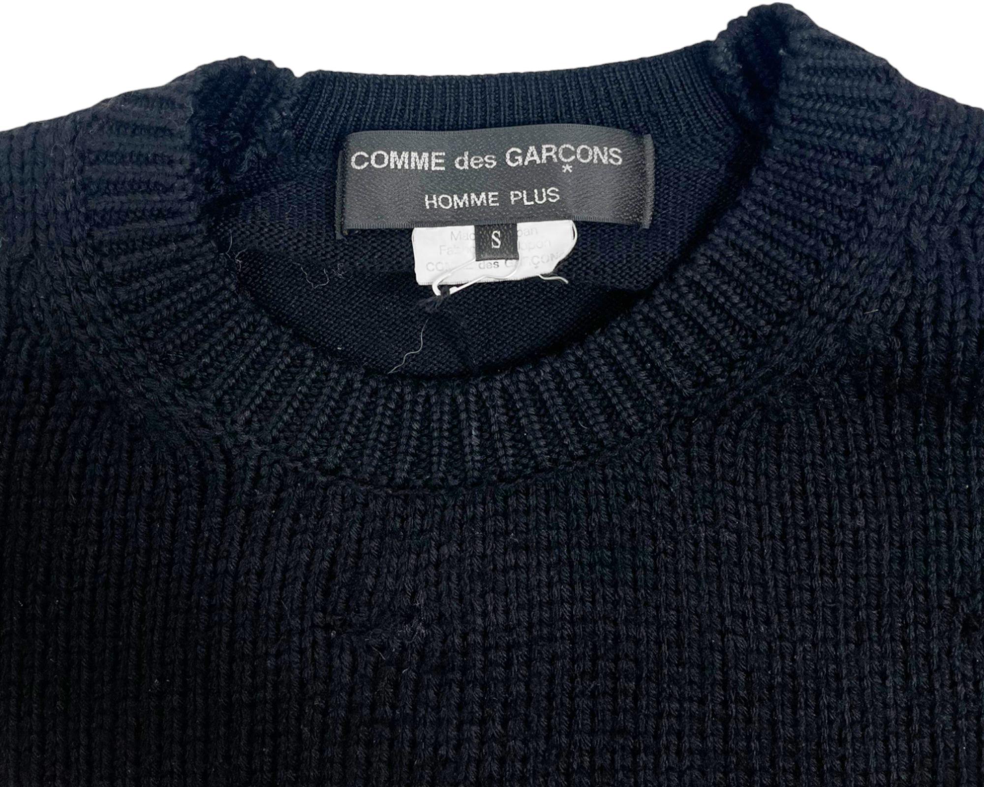 Comme des Garcons Homme Plus F/W 2013 Black Wool Inverted Frac Sweater en vente 3