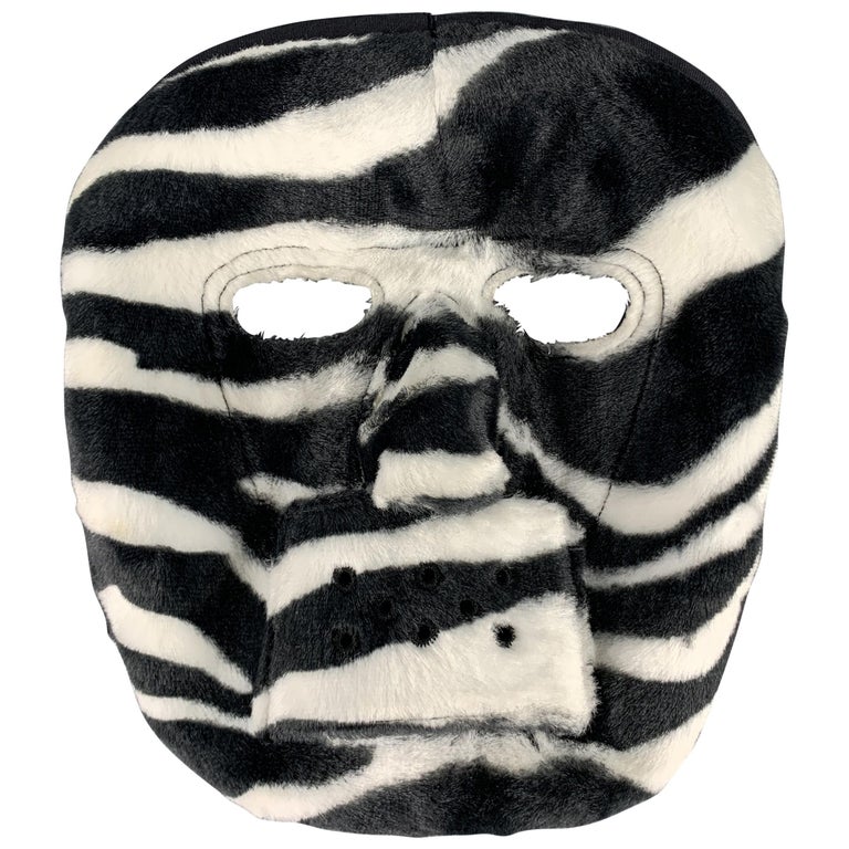 COMME des GARCONS HOMME PLUS F/W 2015 Zebra Black and White Rayon Mask ...