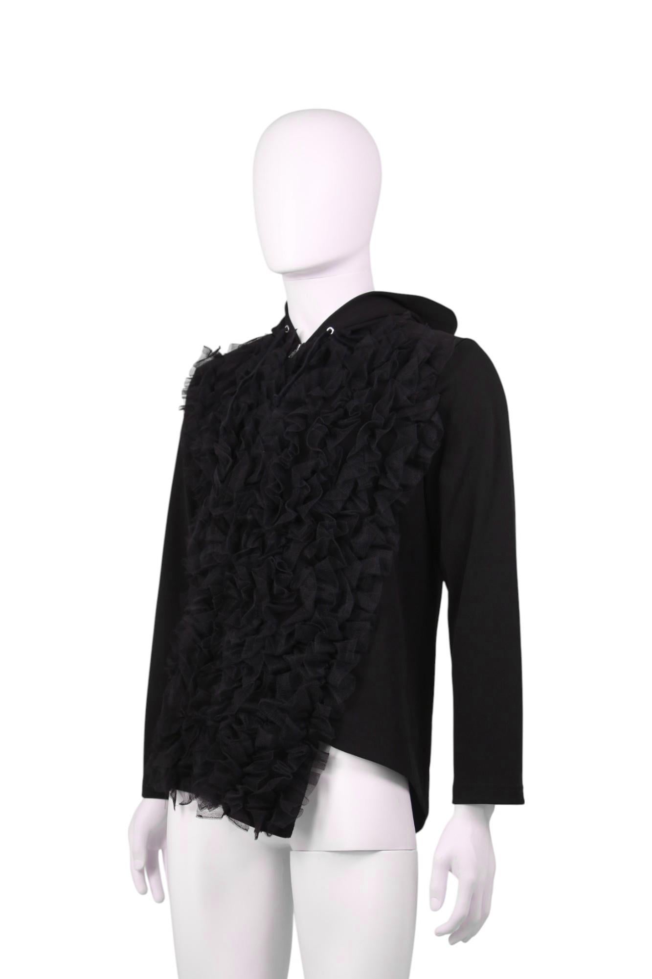 Black Comme des Garçons Homme Plus F/W 2022 Hoodie noir avec tulle en vente