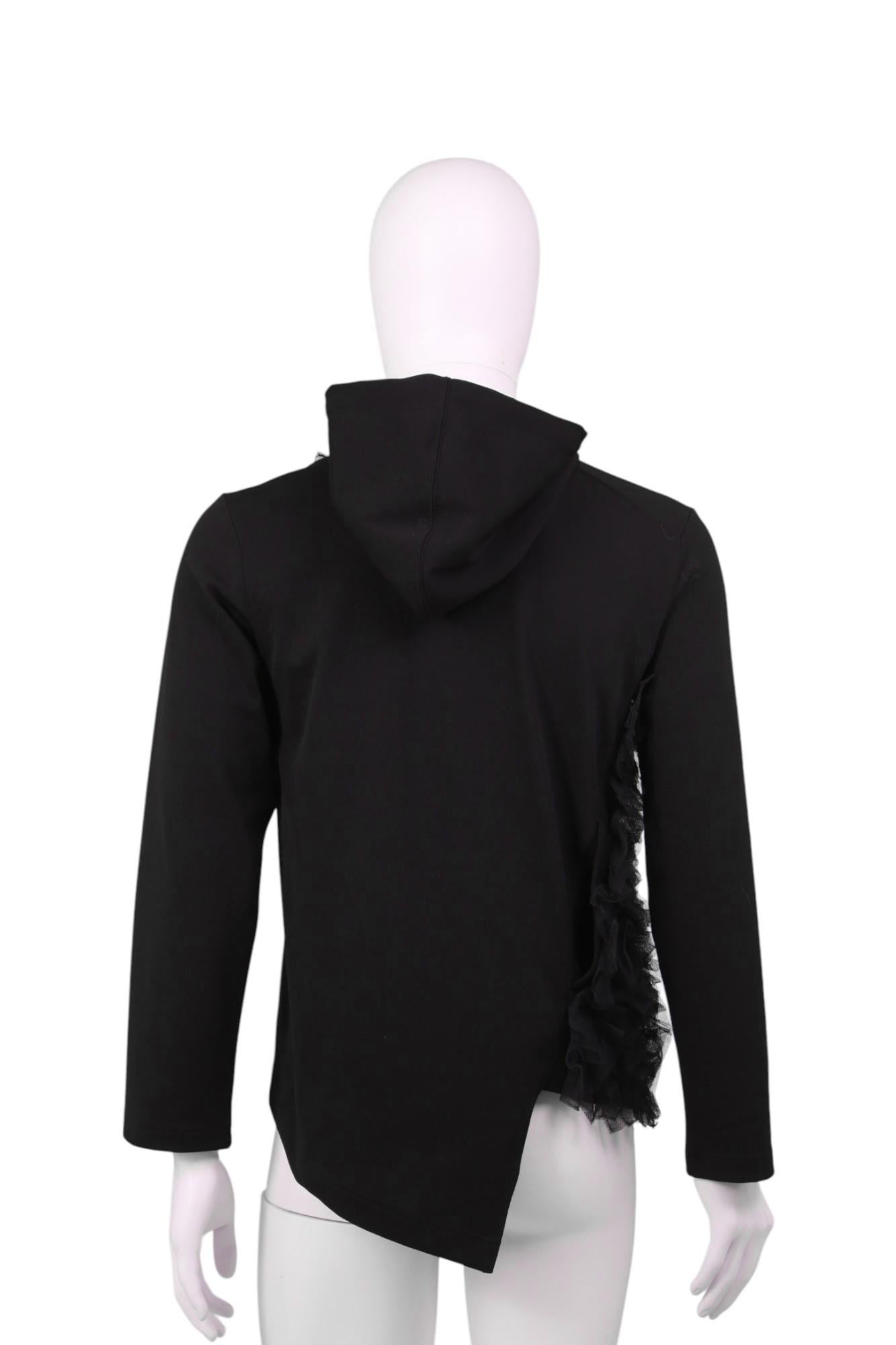 Comme des Garçons Homme Plus F/W 2022 Hoodie noir avec tulle Excellent état - En vente à Caserta, IT