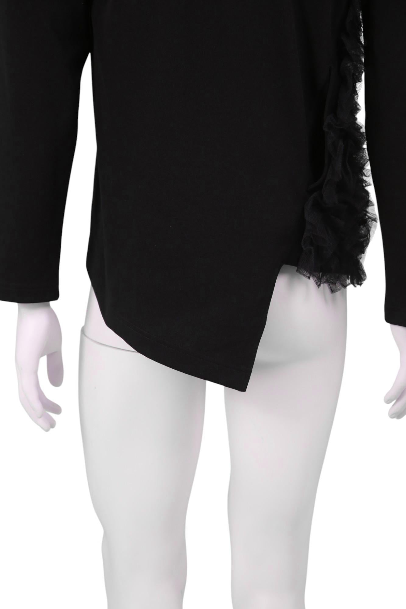 Comme des Garçons Homme Plus F/W 2022 Hoodie noir avec tulle en vente 1