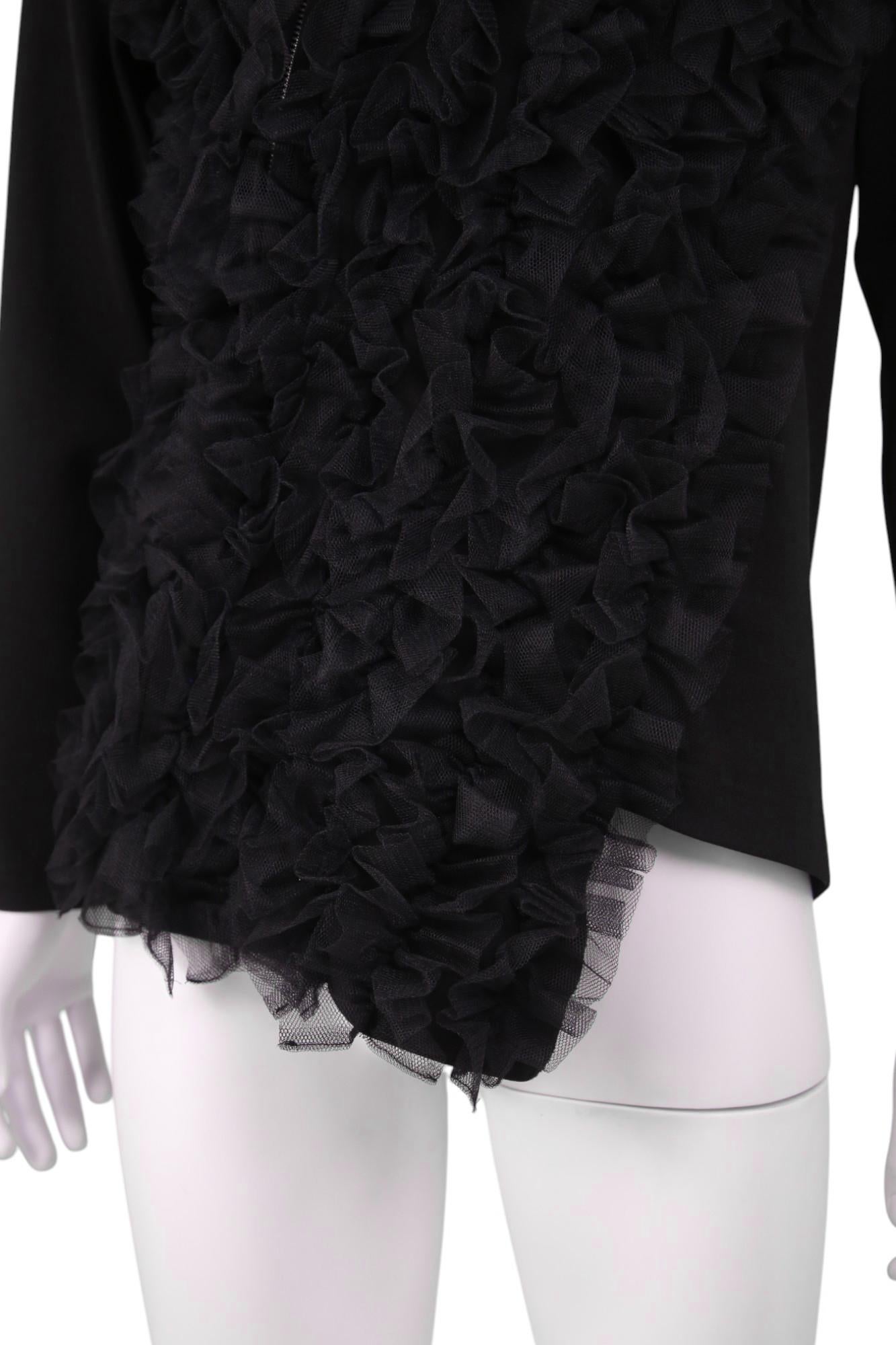 Comme des Garçons Homme Plus F/W 2022 Hoodie noir avec tulle en vente 3