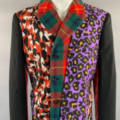 COMME des GARCONS HOMME PLUS F/W2020 Size M Black Patchwork Wool Blend Coat
