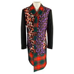 COMME des GARCONS HOMME PLUS F/W2020 Size M Black Patchwork Wool Blend Coat