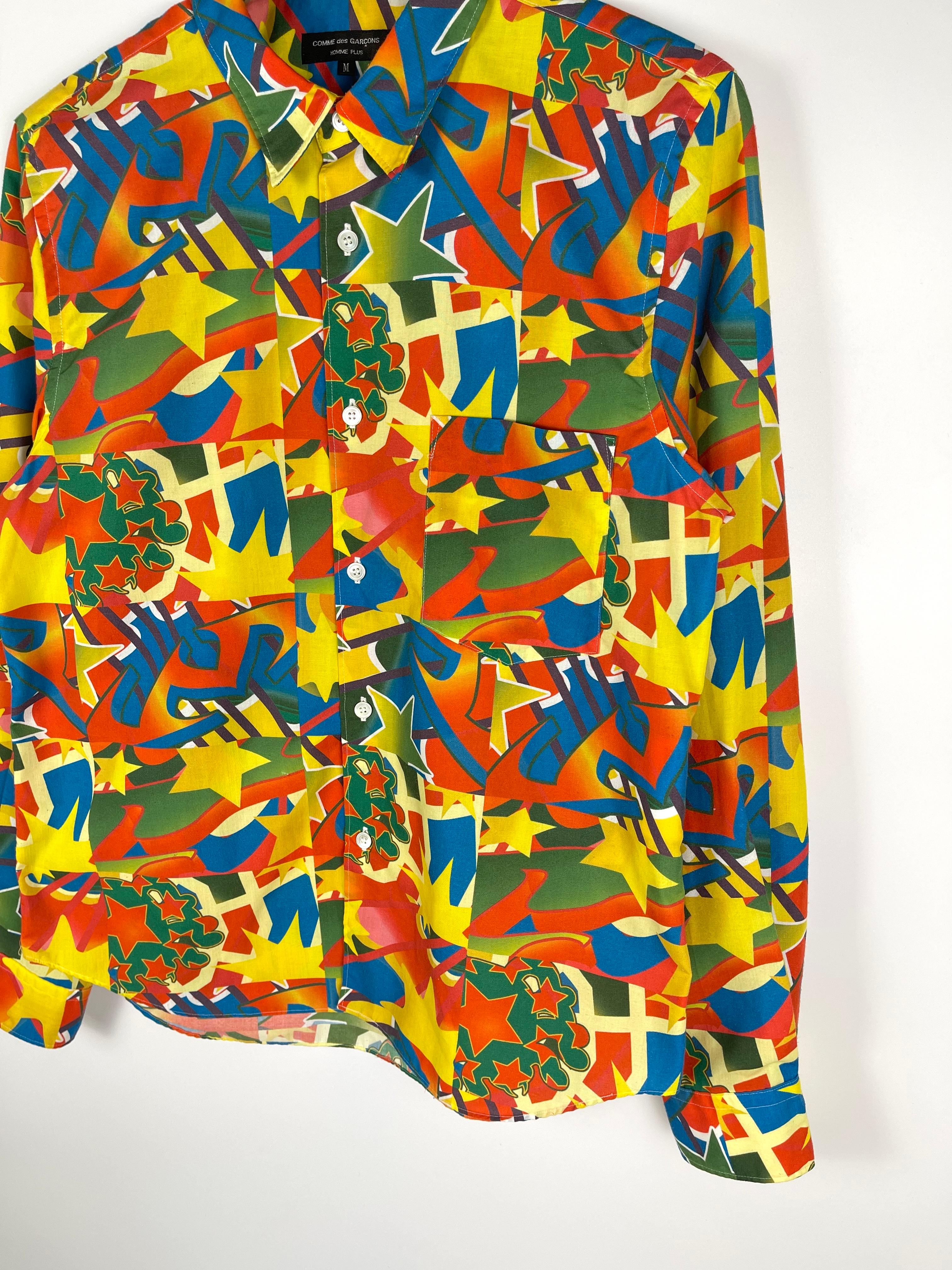 Comme Des Garcons Homme Plus Fall Winter 2001 Psychedelic Shirt In Excellent Condition For Sale In Seattle, WA