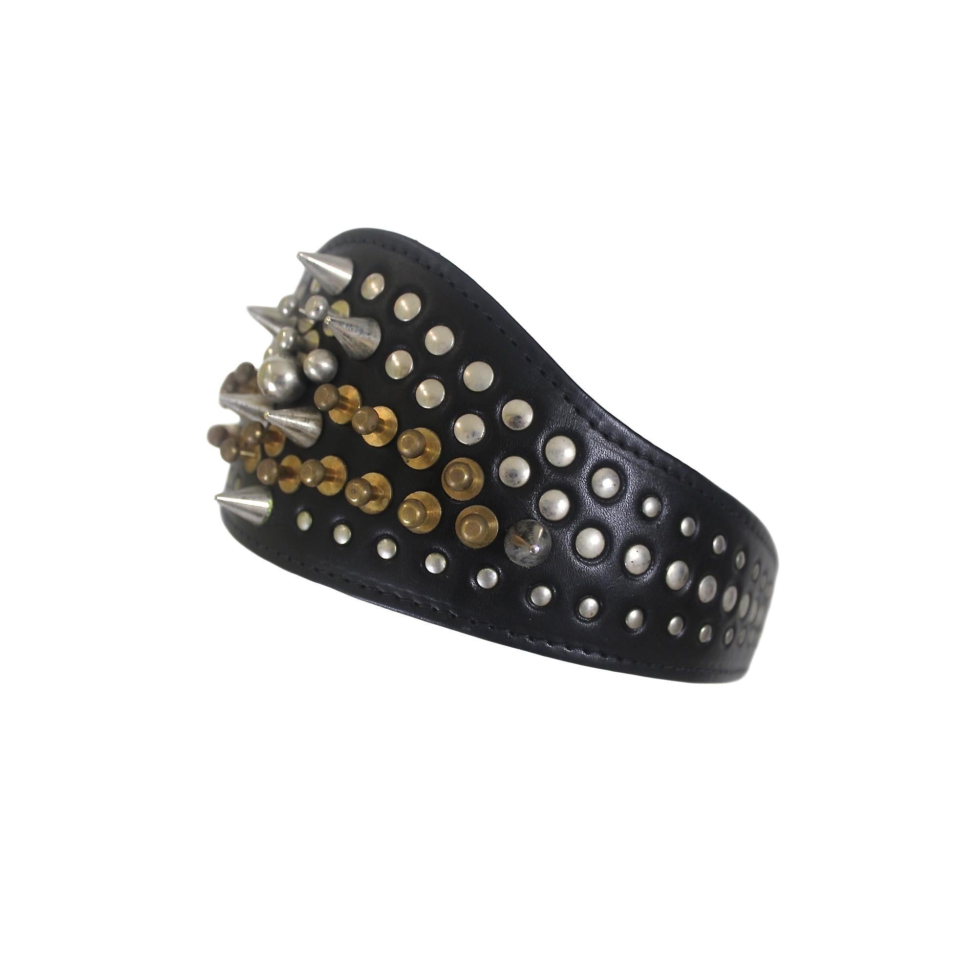 Diadema de cuero con tachuelas Comme des Garcons Homme Plus Fleet Ilya 2013 en venta 5
