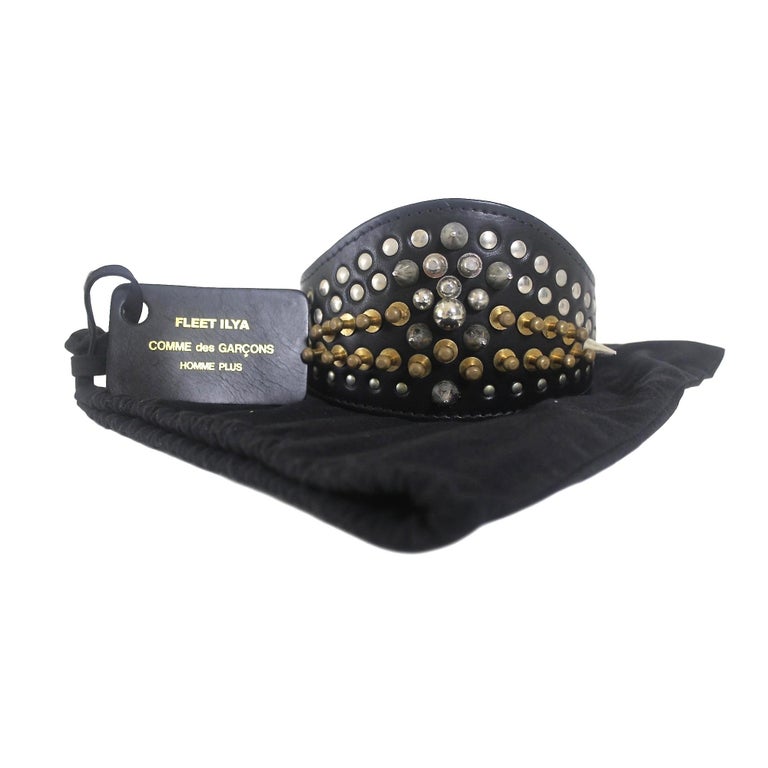 Comme des Garcons Homme Plus Fleet Ilya Leather Studded Headband 