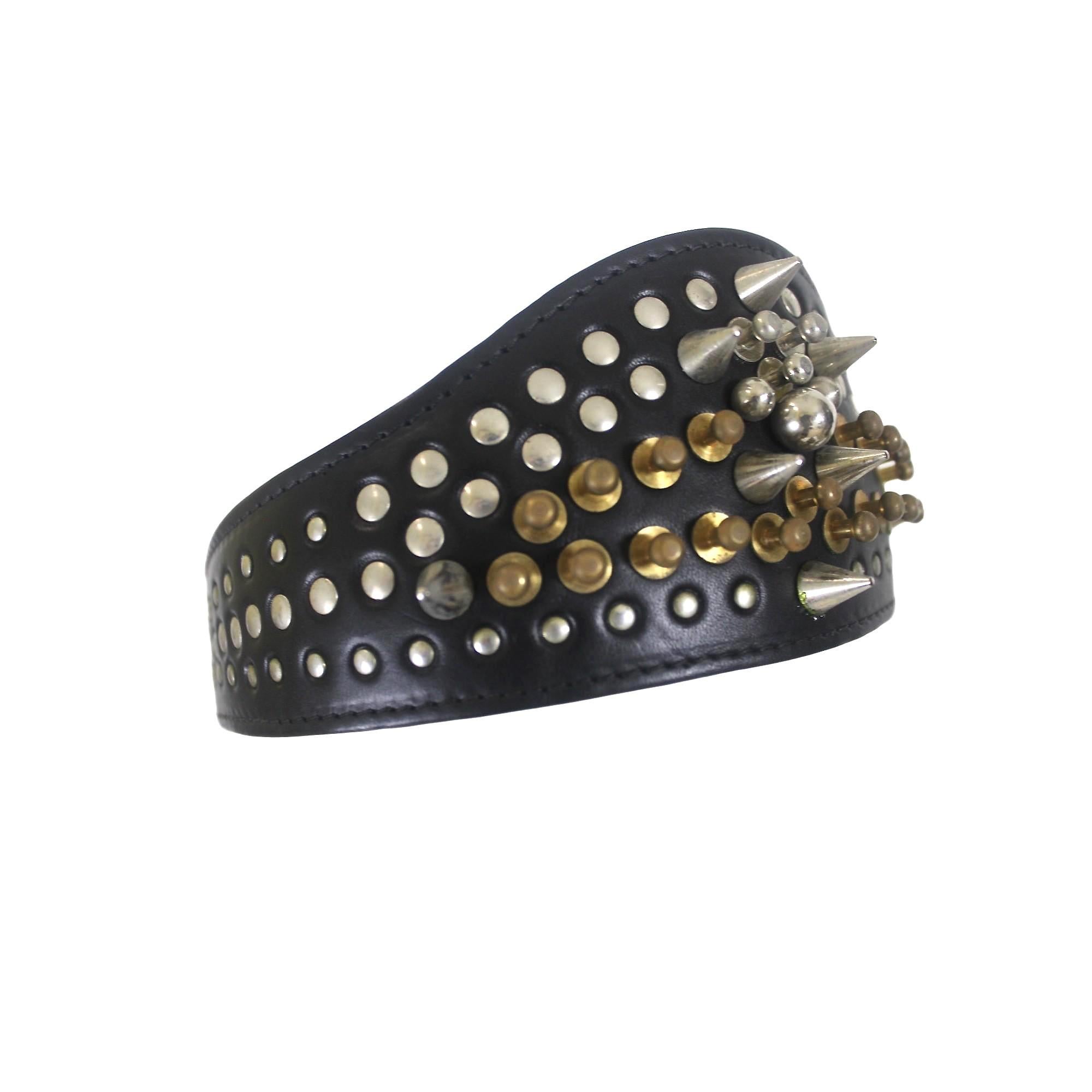 Comme des Garcons Homme Plus Fleet Ilya Leather Studded Headband 2013 In Excellent Condition For Sale In Bath, GB
