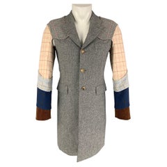 COMME des GARCONS HOMME PLUS FW 2016 Taglia S Cappotto grigio in tessuto misto multicolore