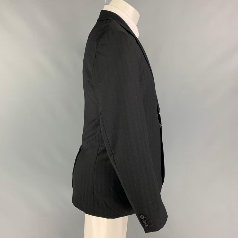 COMME des GARCONS HOMME PLUS FW10 Size M Black Stripe Wool Sport Coat In New Condition For Sale In San Francisco, CA