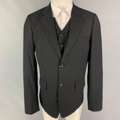 COMME des GARCONS HOMME PLUS FW10 Size M Black Stripe Wool Sport Coat