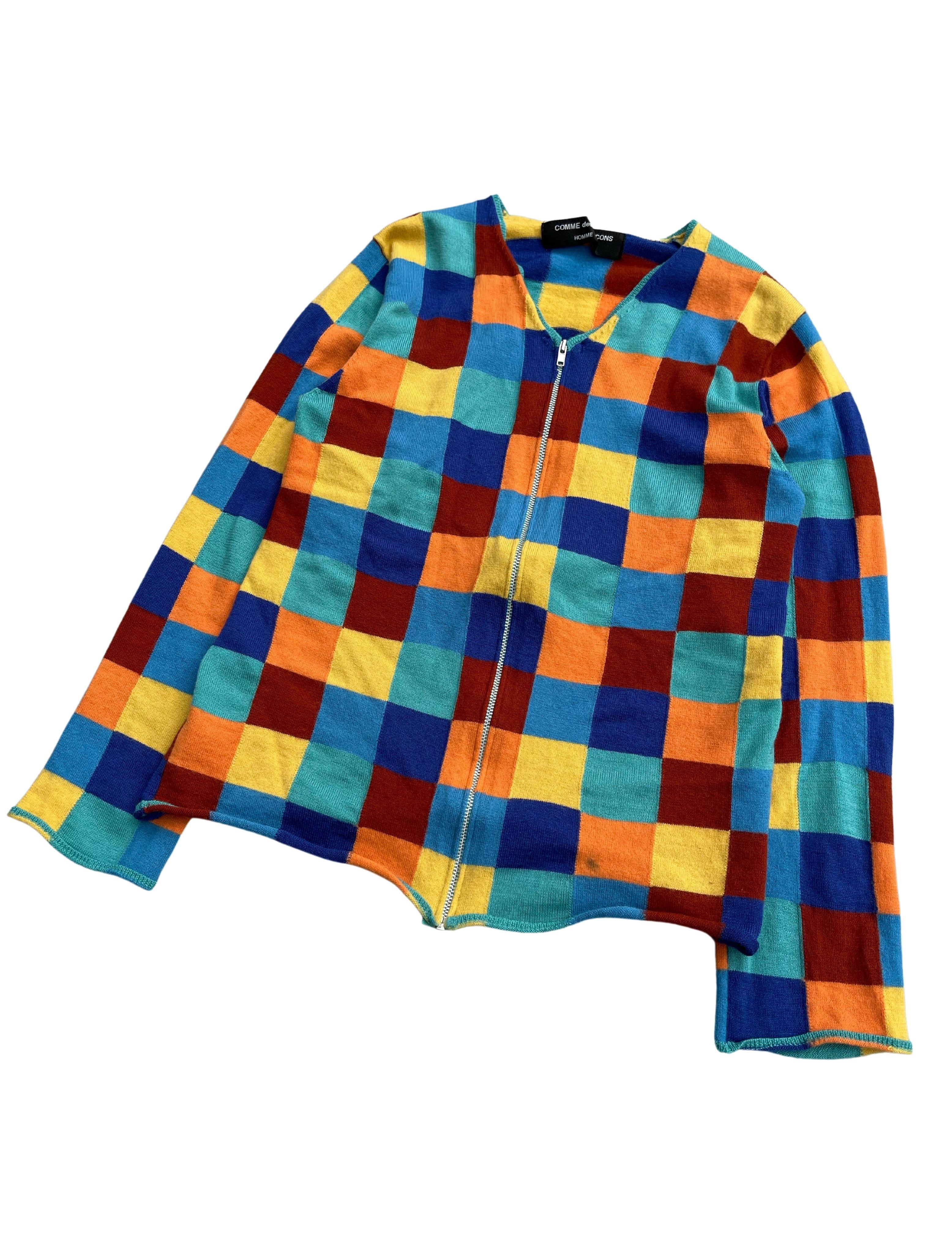 Viola Maglione Comme Des Garcons Homme Plus Grid Zip-Up,  A. Winter 2001 in vendita