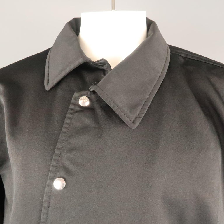COMME des GARCONS HOMME PLUS L Black Asymmetrical Snap Blouson Jacket ...