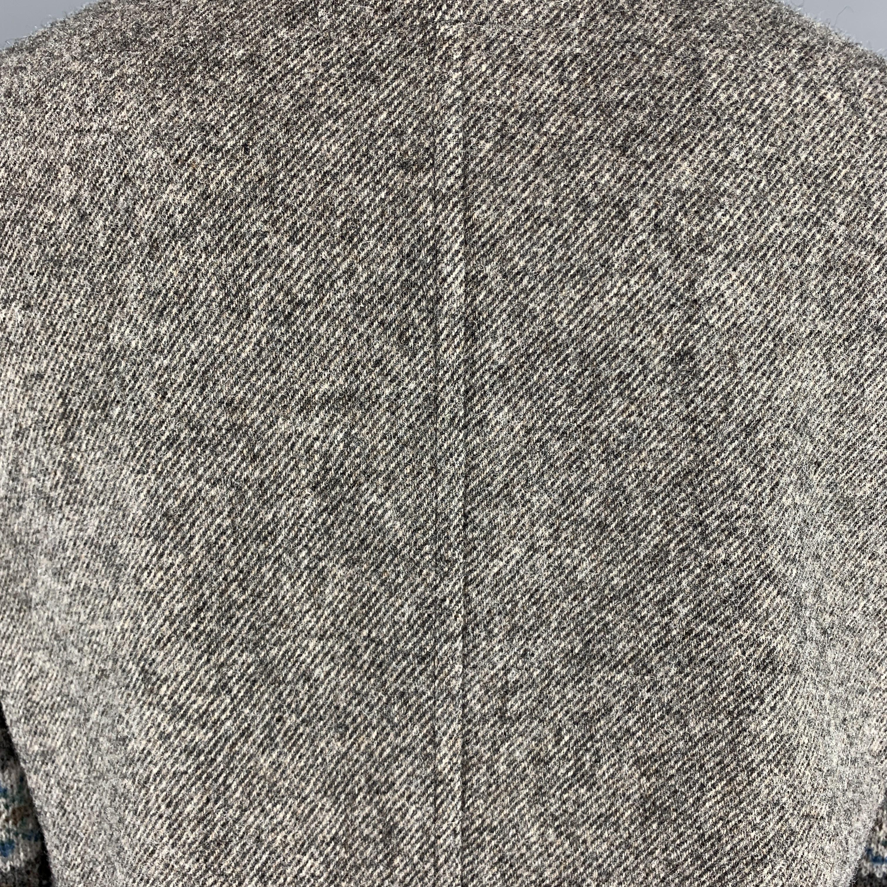 COMME des GARCONS HOMME PLUS L Gray Wool Notch Lapel Fairisle Sleeve Sport Coat 4