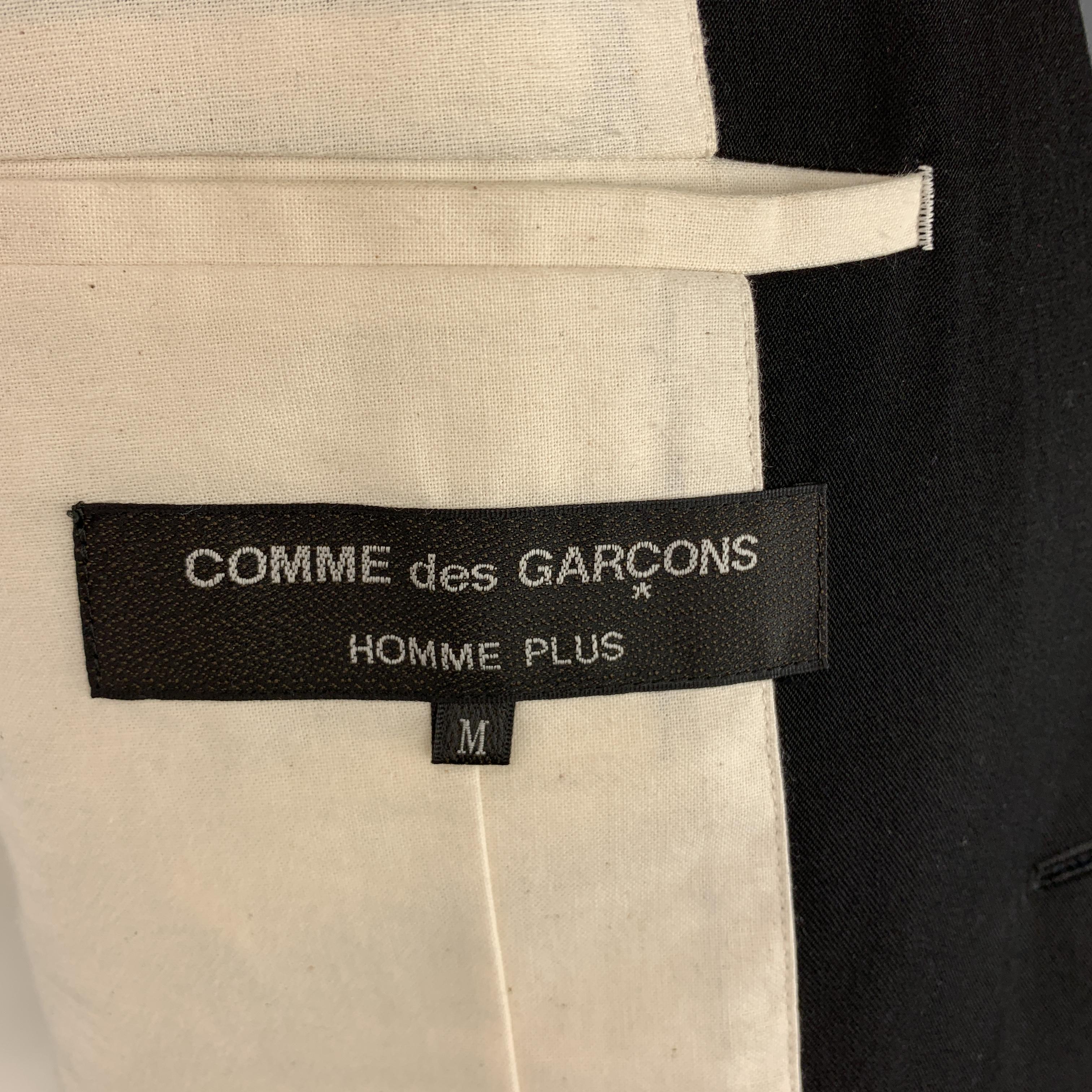 COMME des GARCONS HOMME PLUS M Black Wool Notch Lapel Cutout Hem Jacket 6
