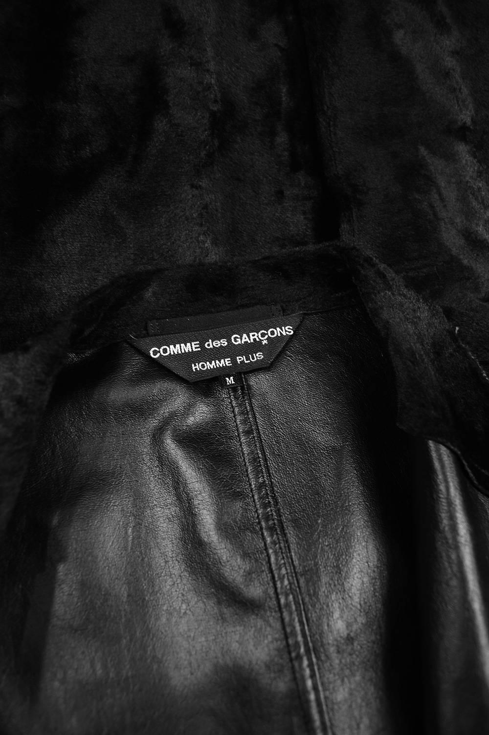 Comme Des Garcons Homme Plus Men's Faux Fur & Vegan Leather Coat, A/W 2002  5