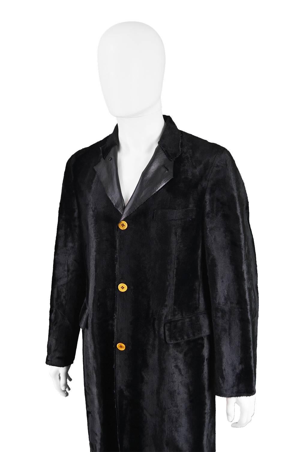 Comme Des Garcons Homme Plus Men's Faux Fur & Vegan Leather Coat, A/W 2002  In Excellent Condition In Doncaster, South Yorkshire