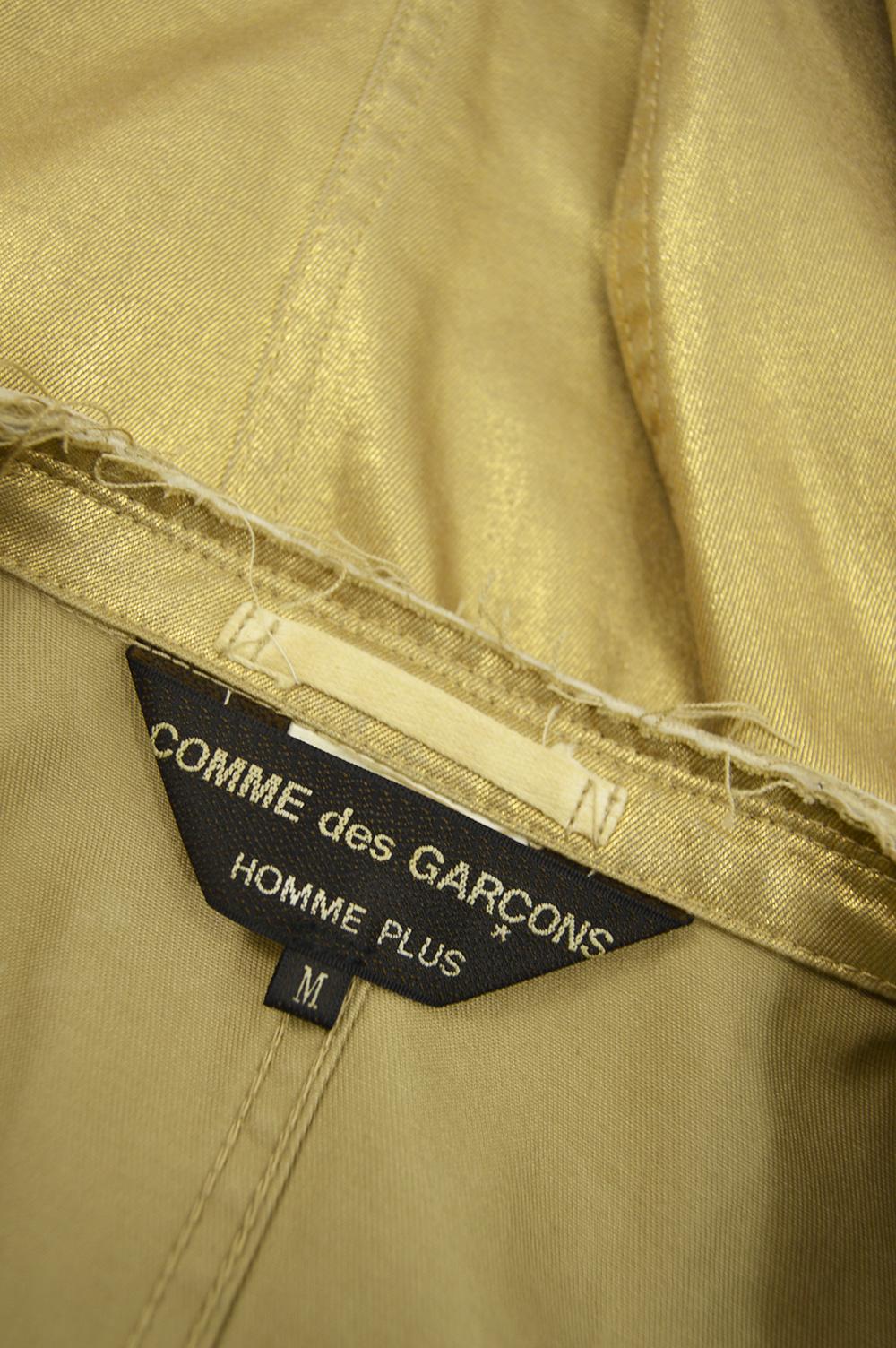 Comme Des Garcons Homme Plus Men's Gold Cotton Raw Edge Blazer Jacket, 2006 1