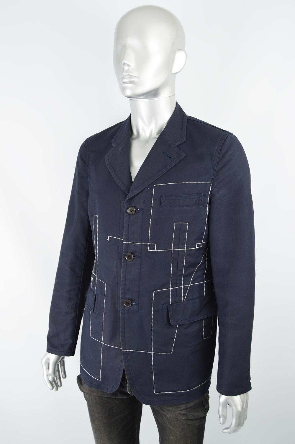 Comme Des Garcons Homme Plus Men's Vintage Navy Blue Blazer Jacket