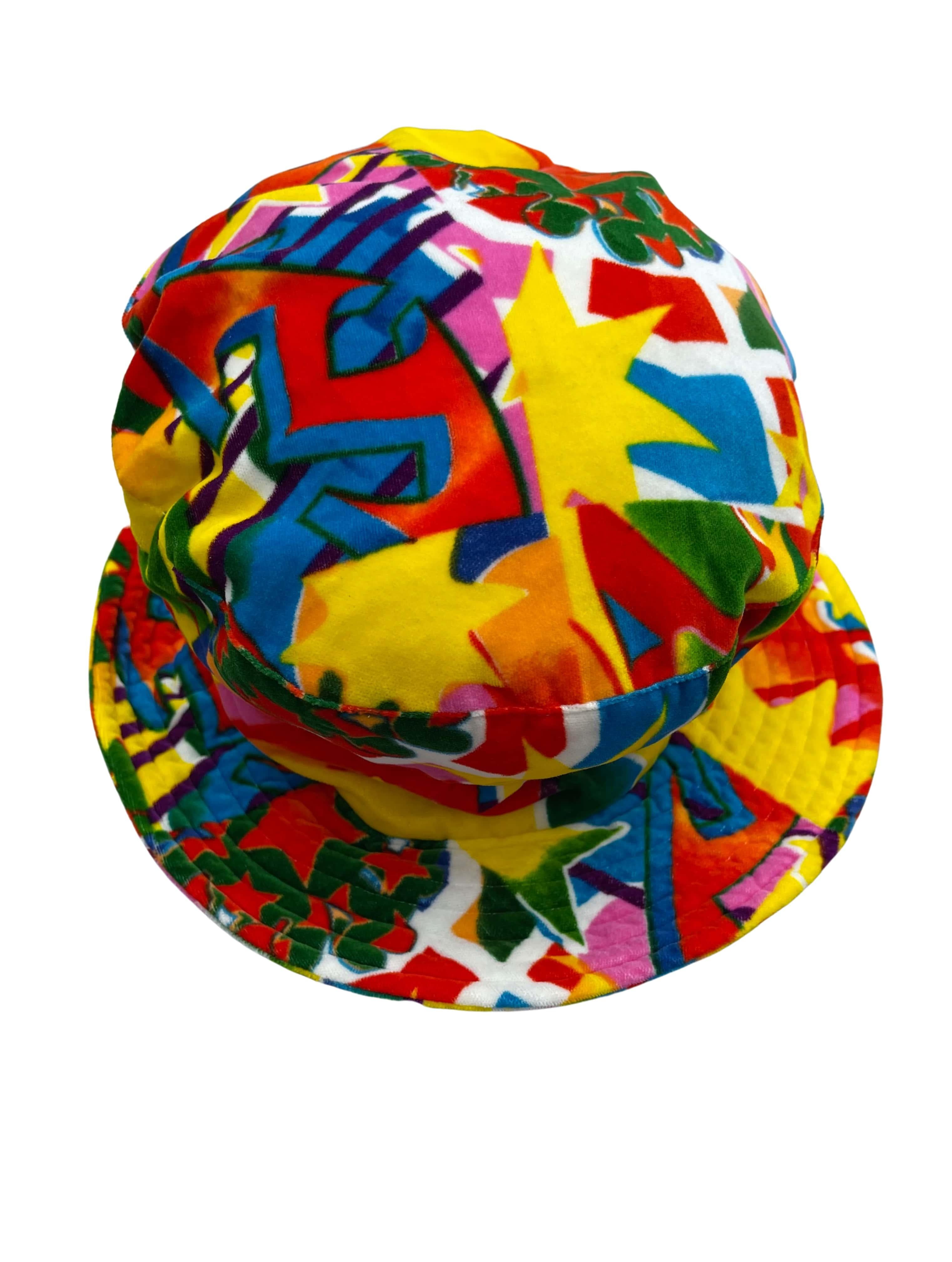 Red Comme Des Garcons Homme Plus Psychedelic Over-The-Top Hat, Autumn Winter 2001. For Sale