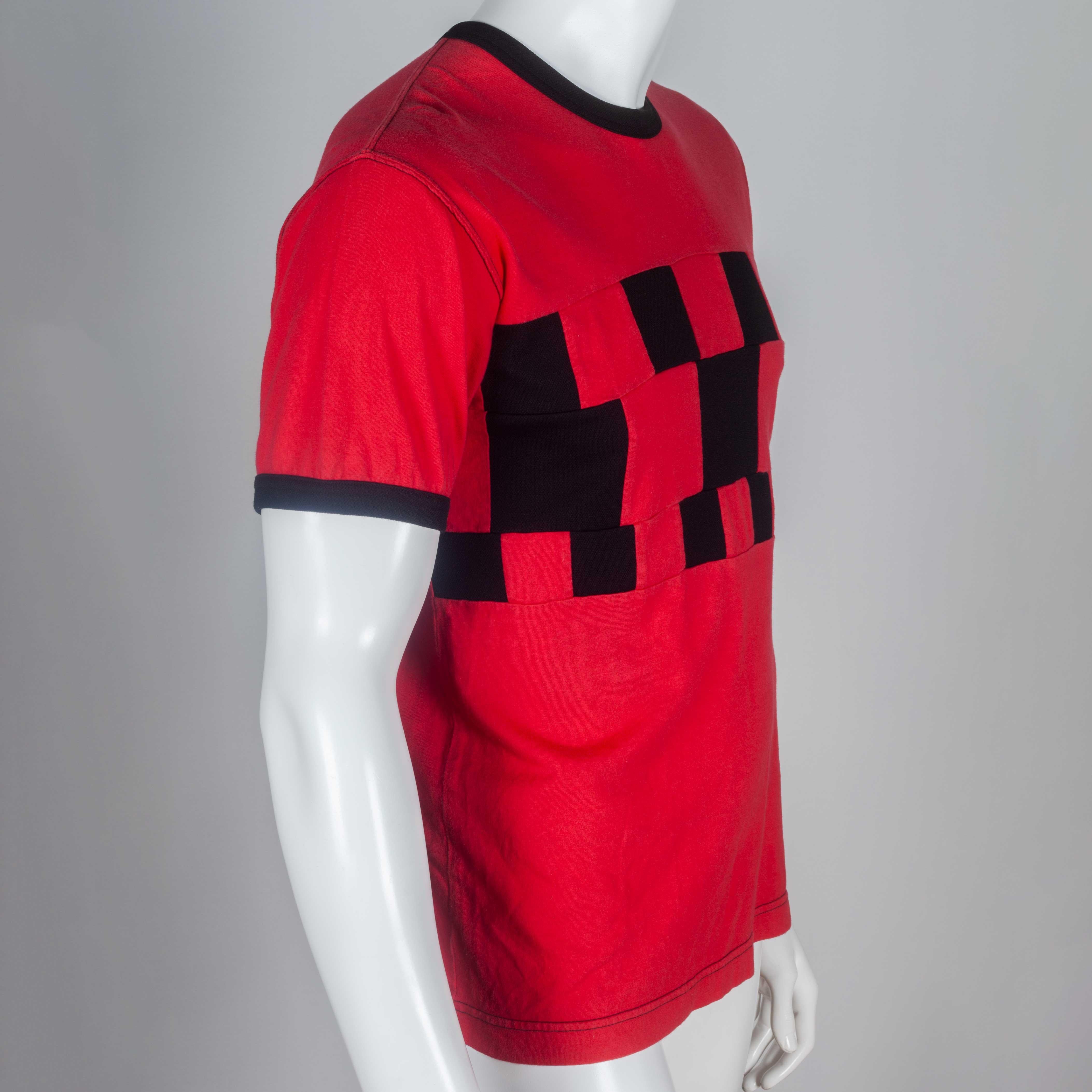 red and black squares shirt