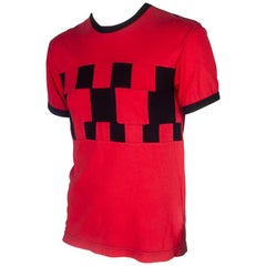 Comme des Garçons Homme Plus Red T-shirt with Black Squares, 2003