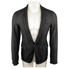 COMME des GARCONS HOMME PLUS S Black Lace Polyester / Rayon Notch Lapel Jacket