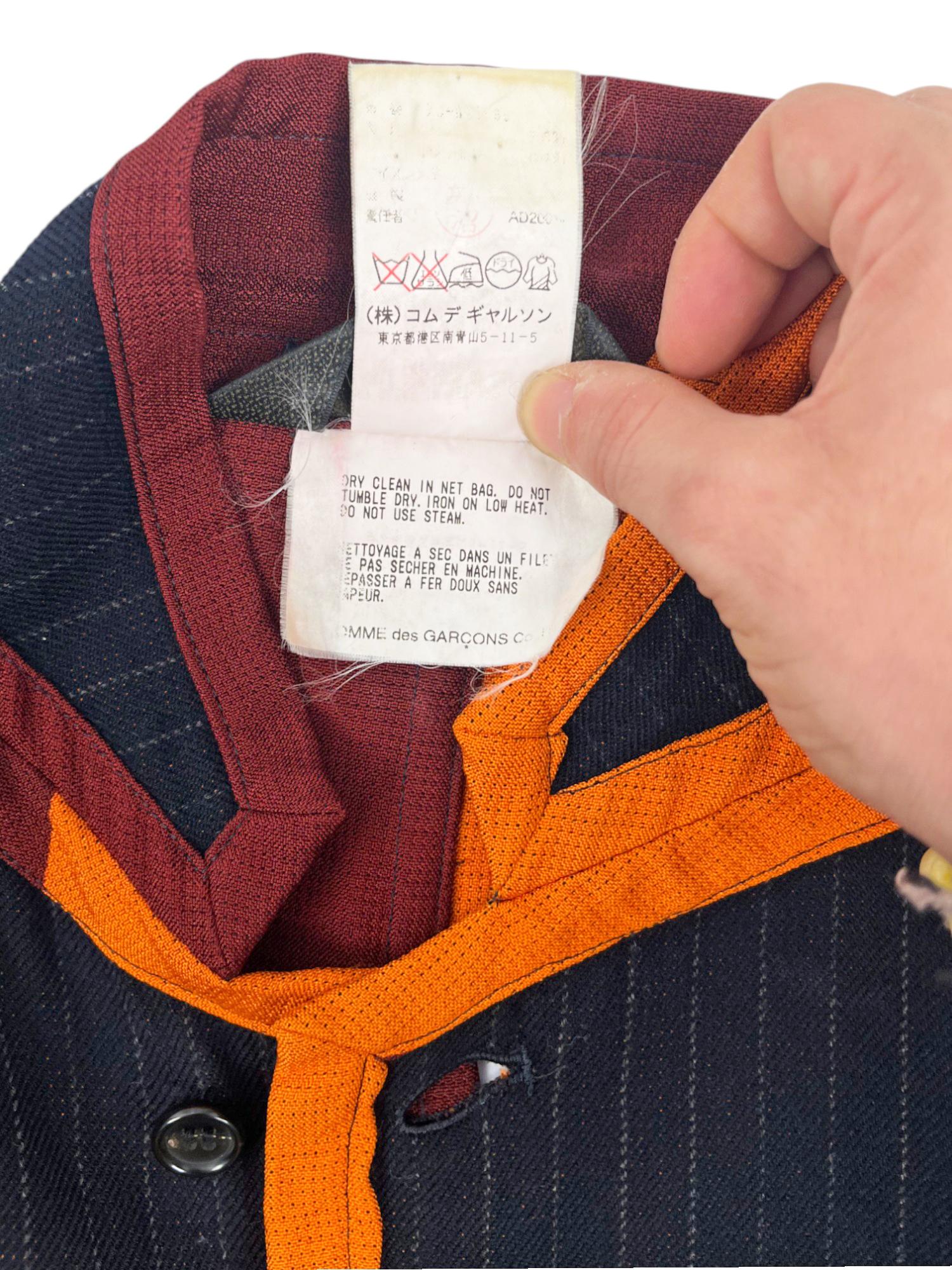 Comme des Garçons Homme Plus S/S 2001 Blazer de rayas multicolor en venta 5