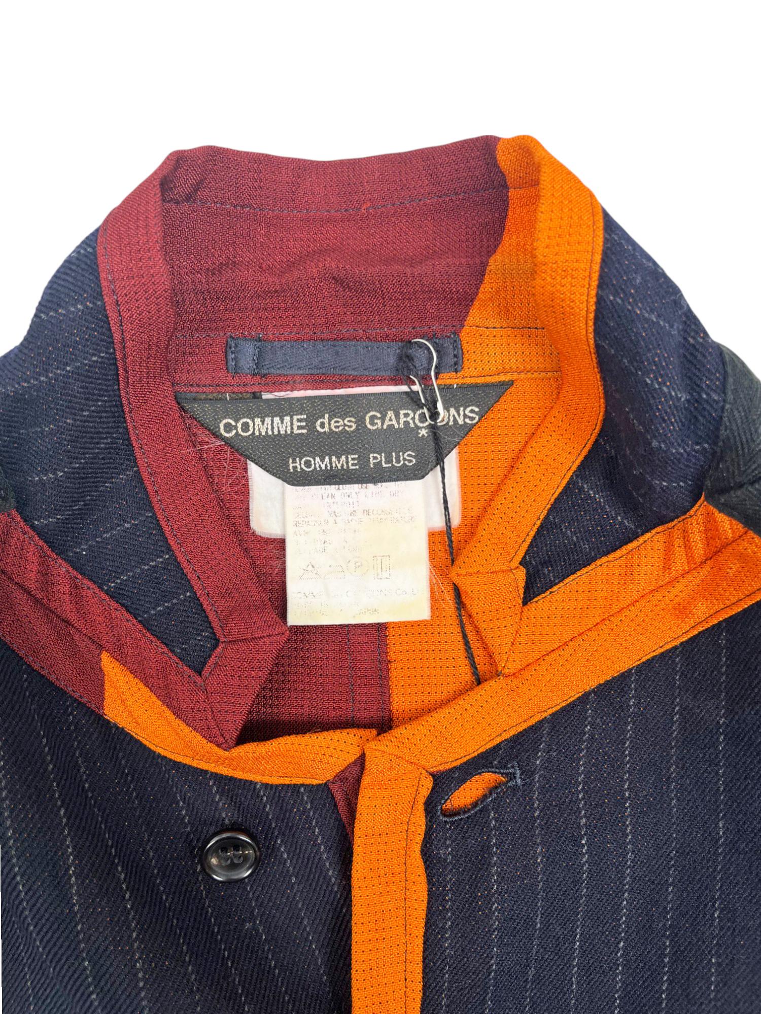 Comme des Garçons Homme Plus S/S 2001 Blazer de rayas multicolor en venta 4