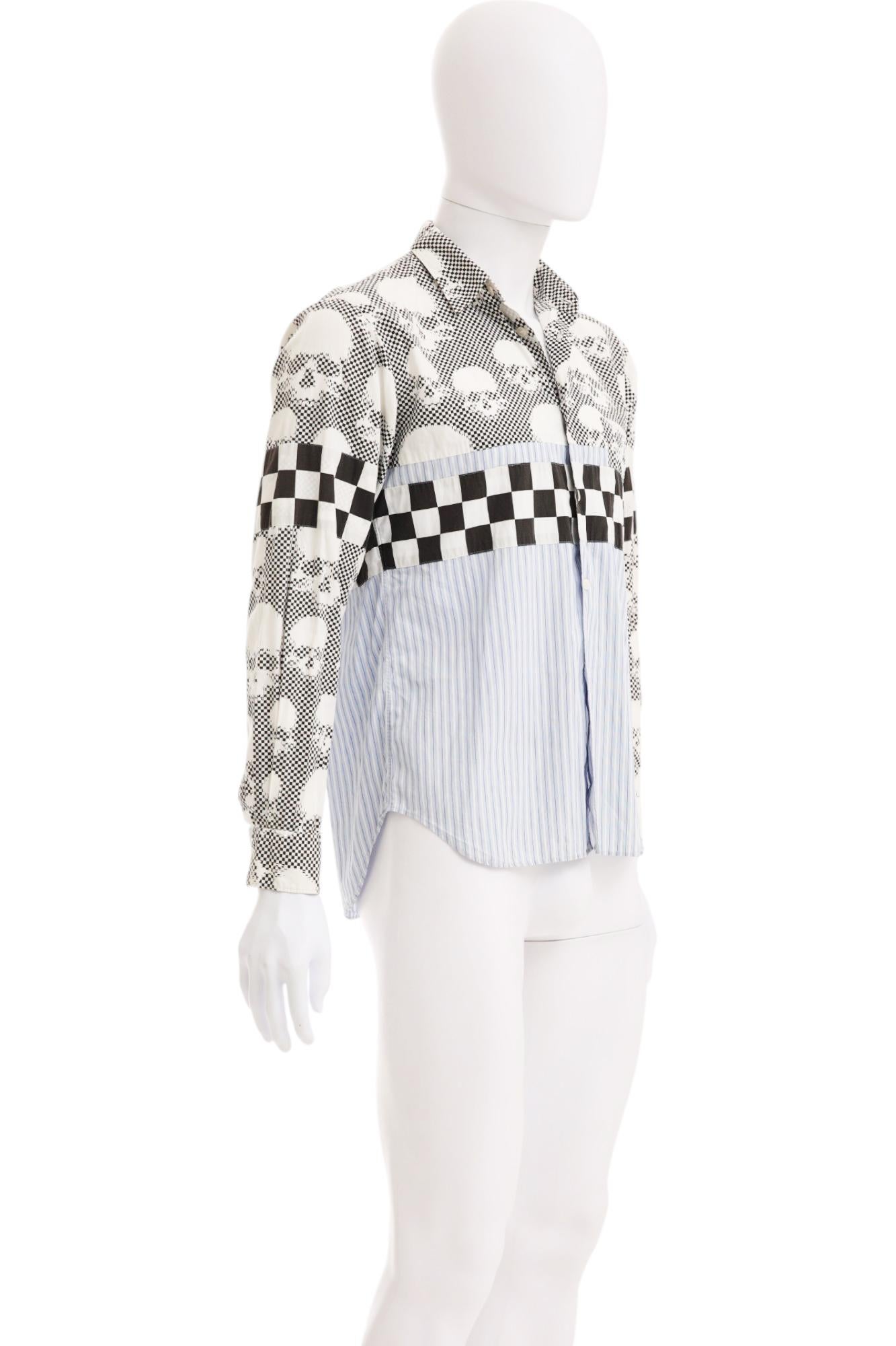 Comme des Garcons Homme Plus S/S 2011 Camisa abotonada a cuadros calavera Gray en venta