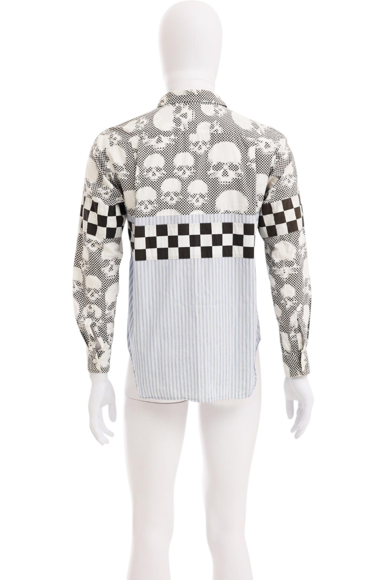 Comme des Garcons Homme Plus S/S 2011 Camisa abotonada a cuadros calavera en Excelente estado para la venta en Caserta, IT