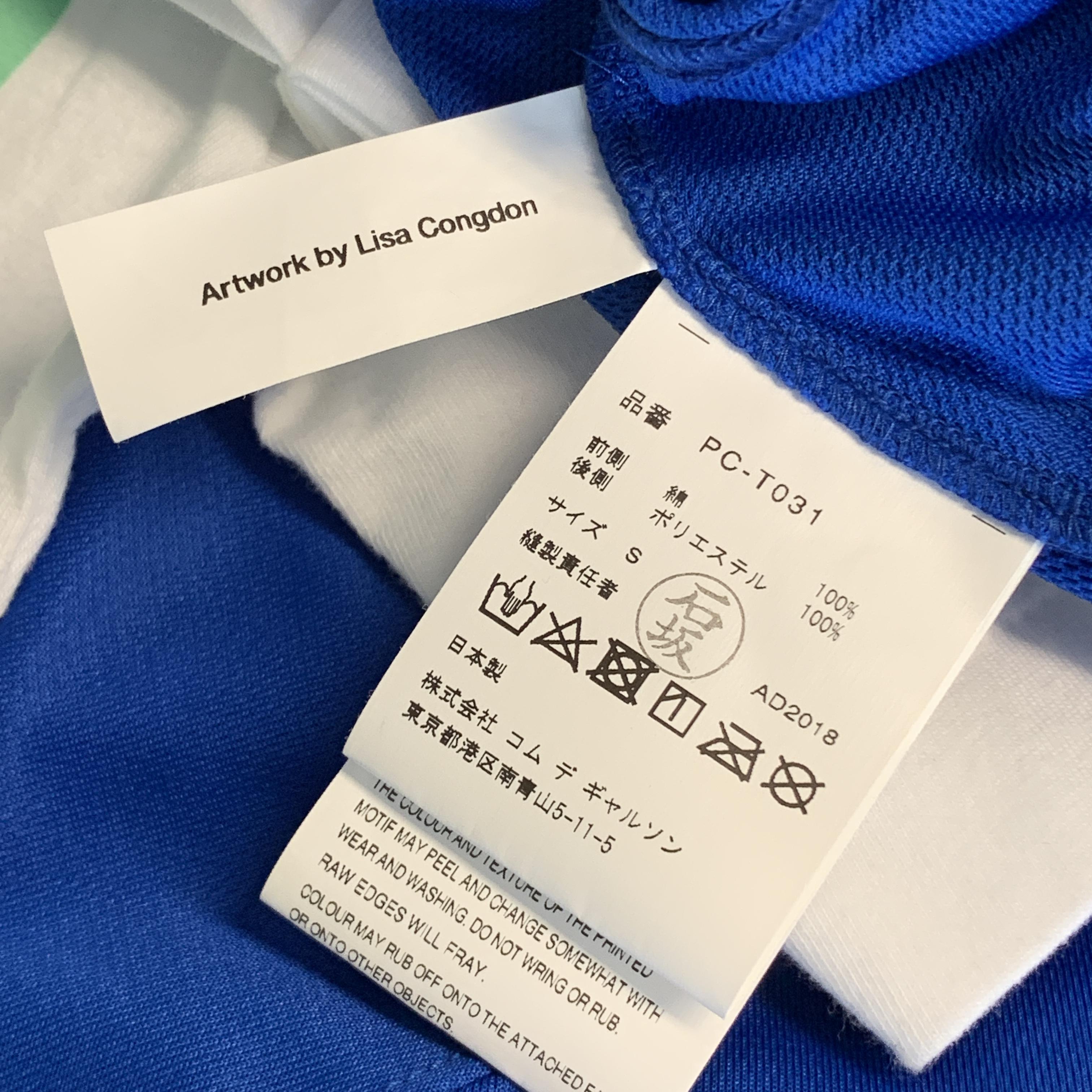COMME des GARCONS HOMME PLUS S/S 2019 Size S White & Blue Graphic T-Shirt 2
