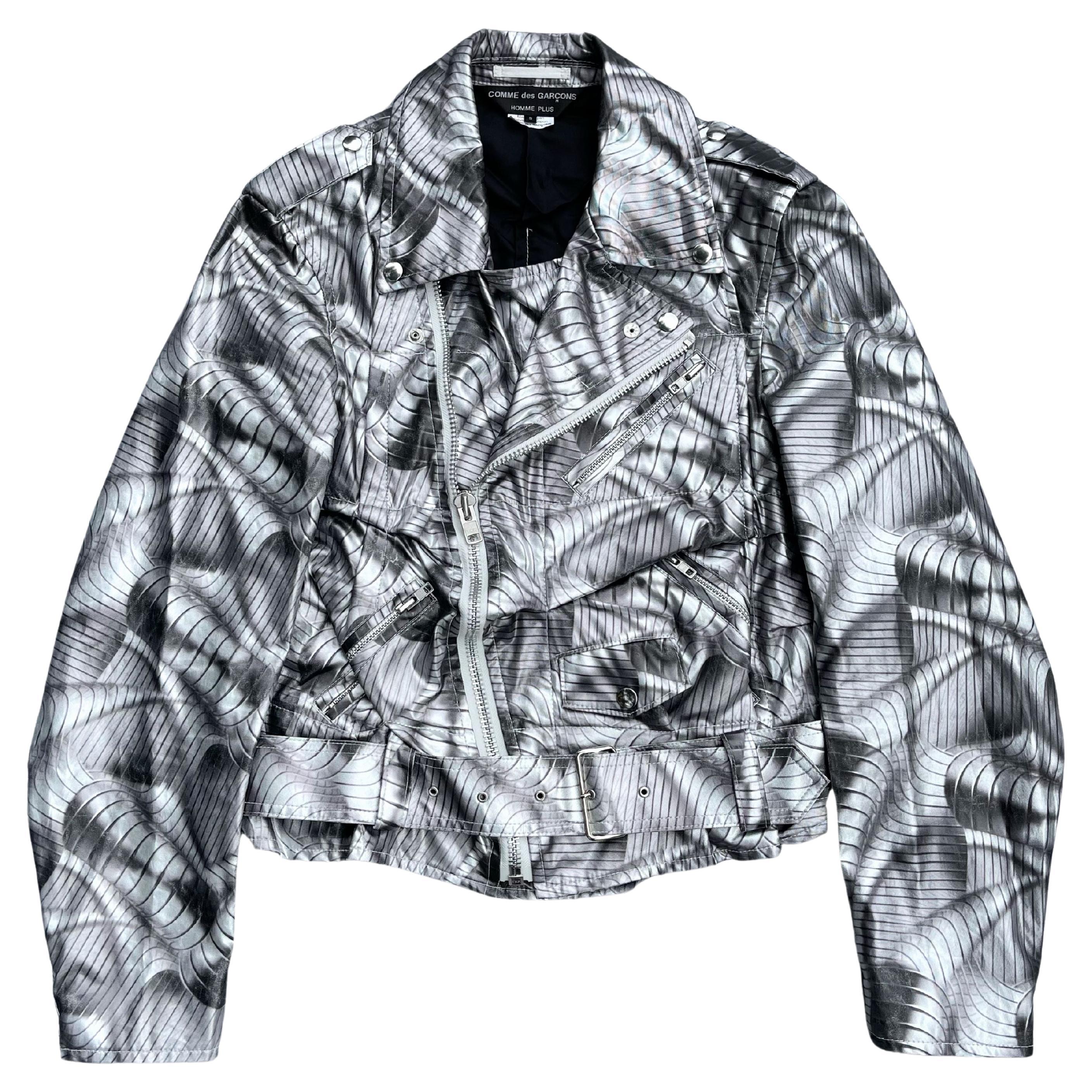 Comme Des Garcons Homme Plus Sheer Metal Riders Jacket, Spring Summer 2021 For Sale