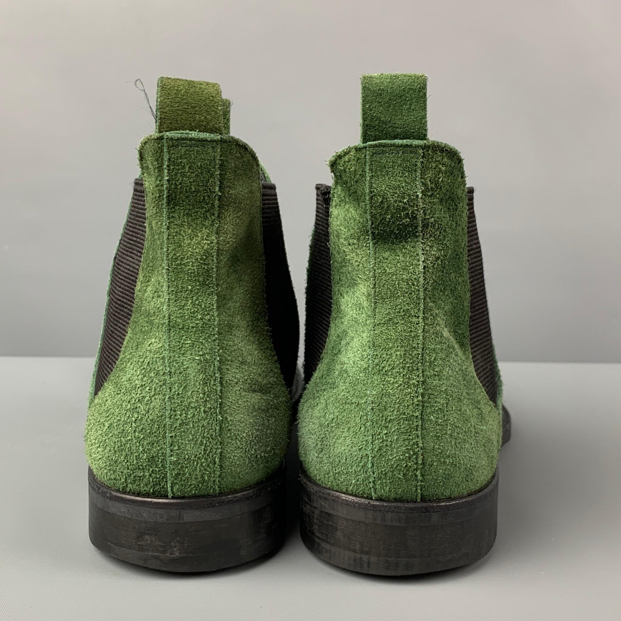 COMME des GARCONS HOMME PLUS Size 10 Green Black Suede Ankle Boots 1