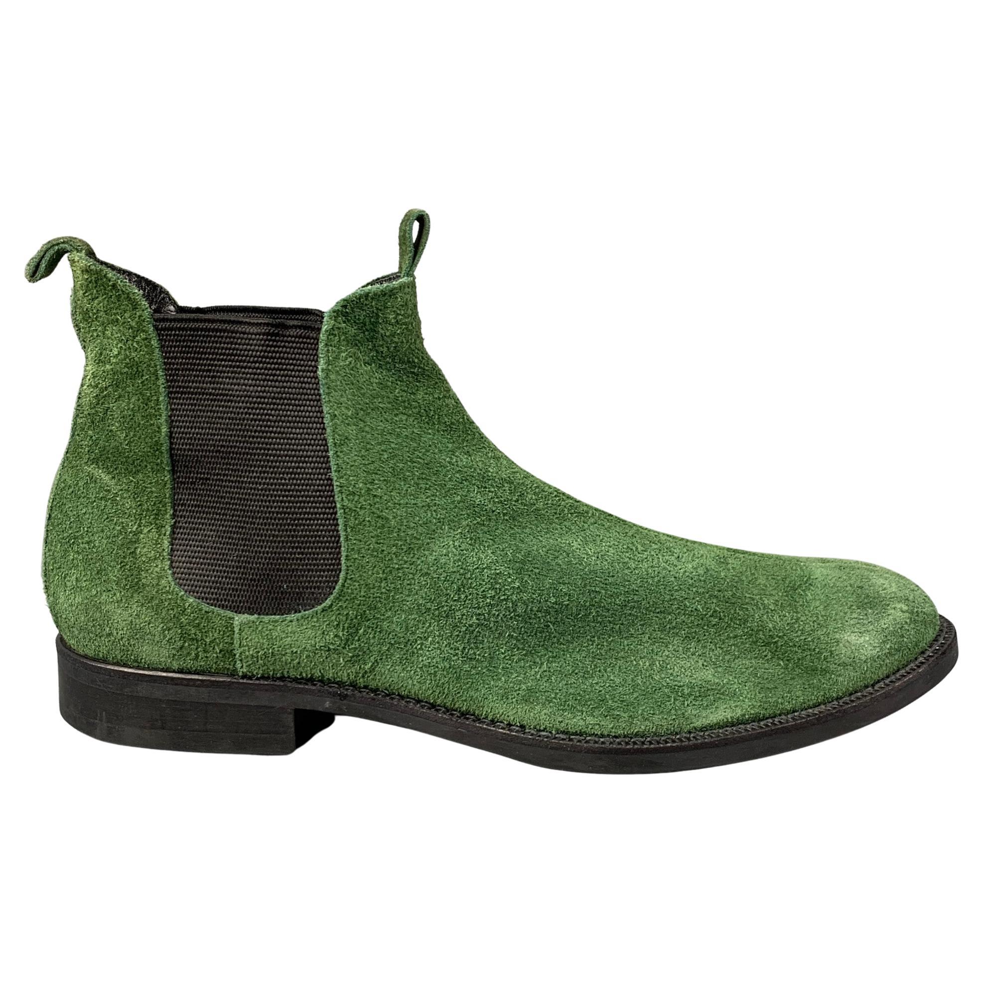 COMME des GARCONS HOMME PLUS Size 10 Green Black Suede Ankle Boots