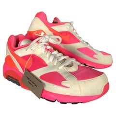 COMME des GARCONS HOMME PLUS Size 11 Pink White Color Block Nylon Sneakers
