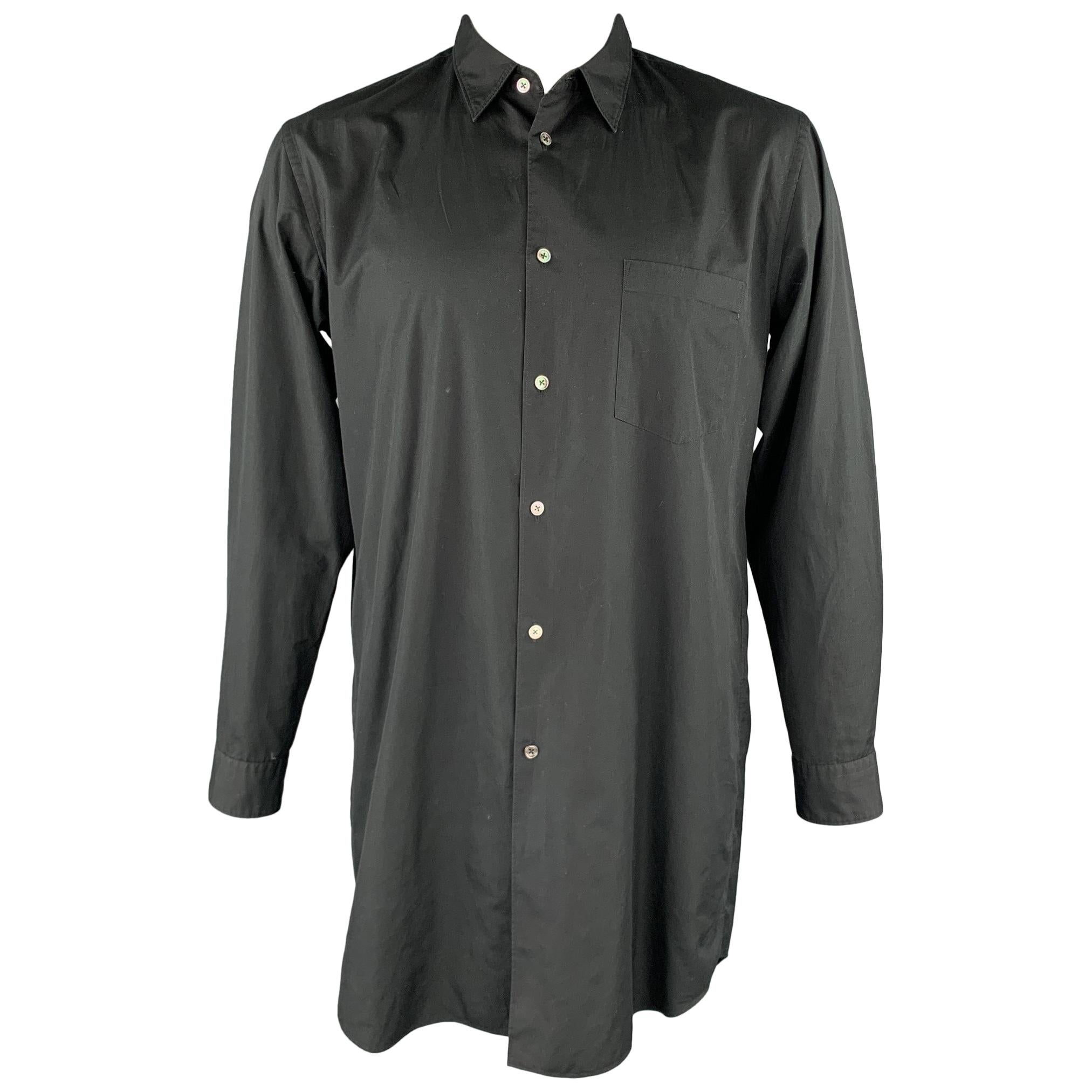 COMME des GARCONS HOMME PLUS Size L Black Cotton Sleeve Shirt