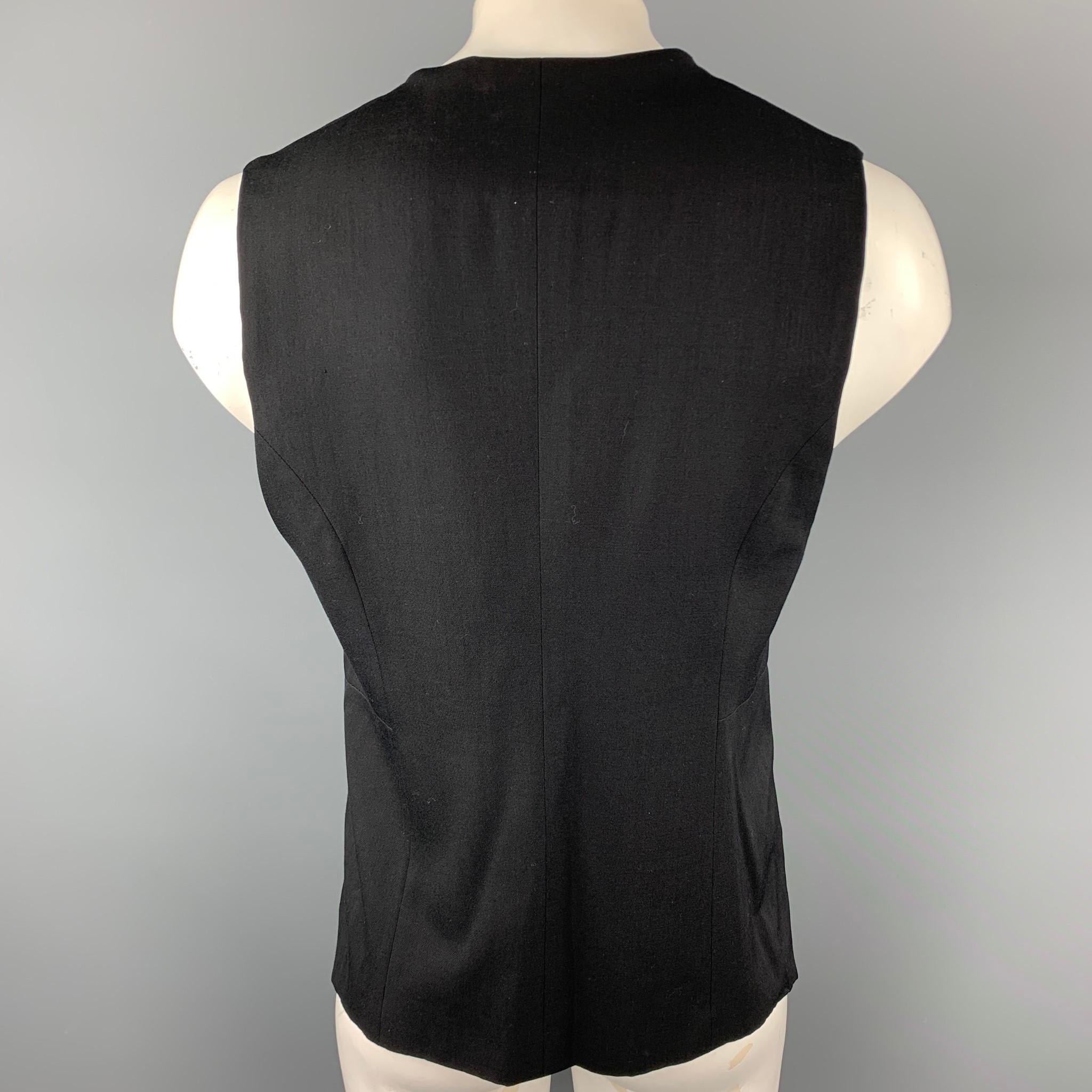Men's COMME des GARCONS HOMME PLUS Size L Black & Multi-Color Floral Wool Vest