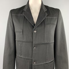 COMME des GARCONS HOMME PLUS Size L Black Patchwork Wool Jacket