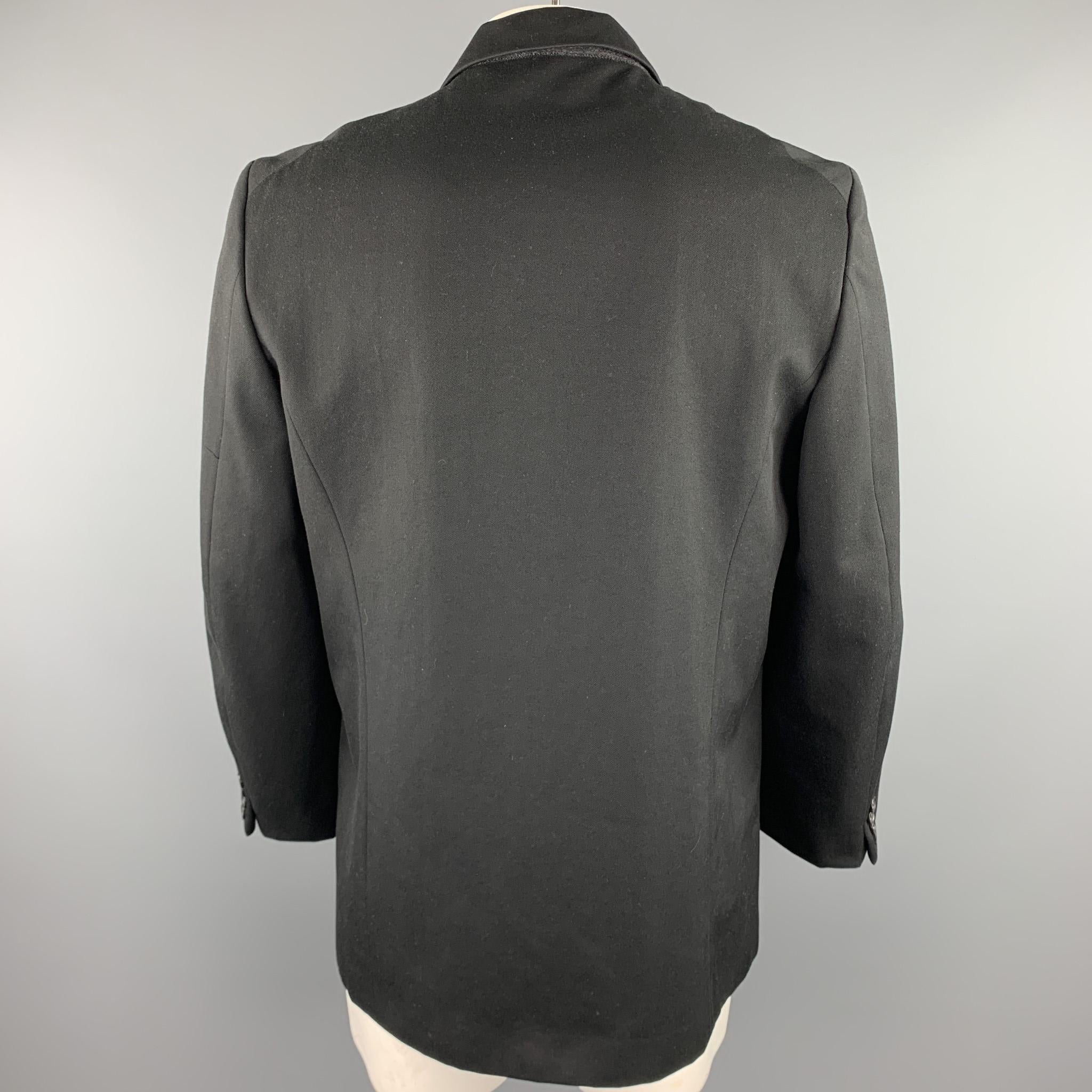 Men's COMME des GARCONS HOMME PLUS Size L Black Patchwork Wool Jacket