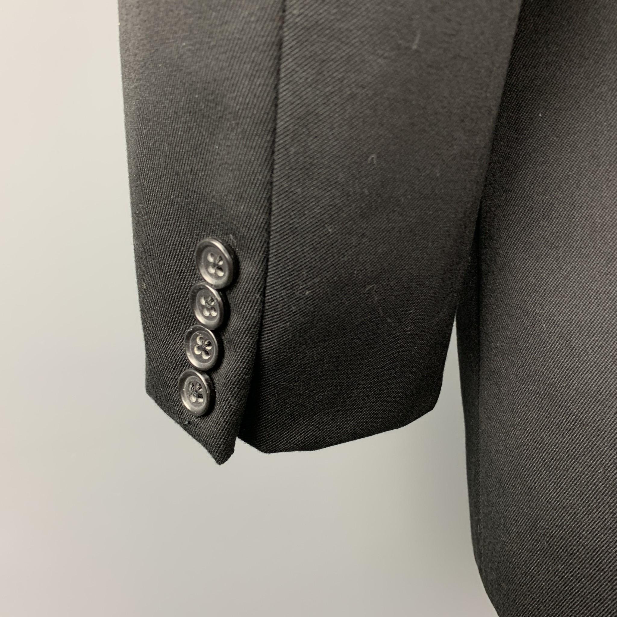 COMME des GARCONS HOMME PLUS Size L Black Patchwork Wool Jacket 1