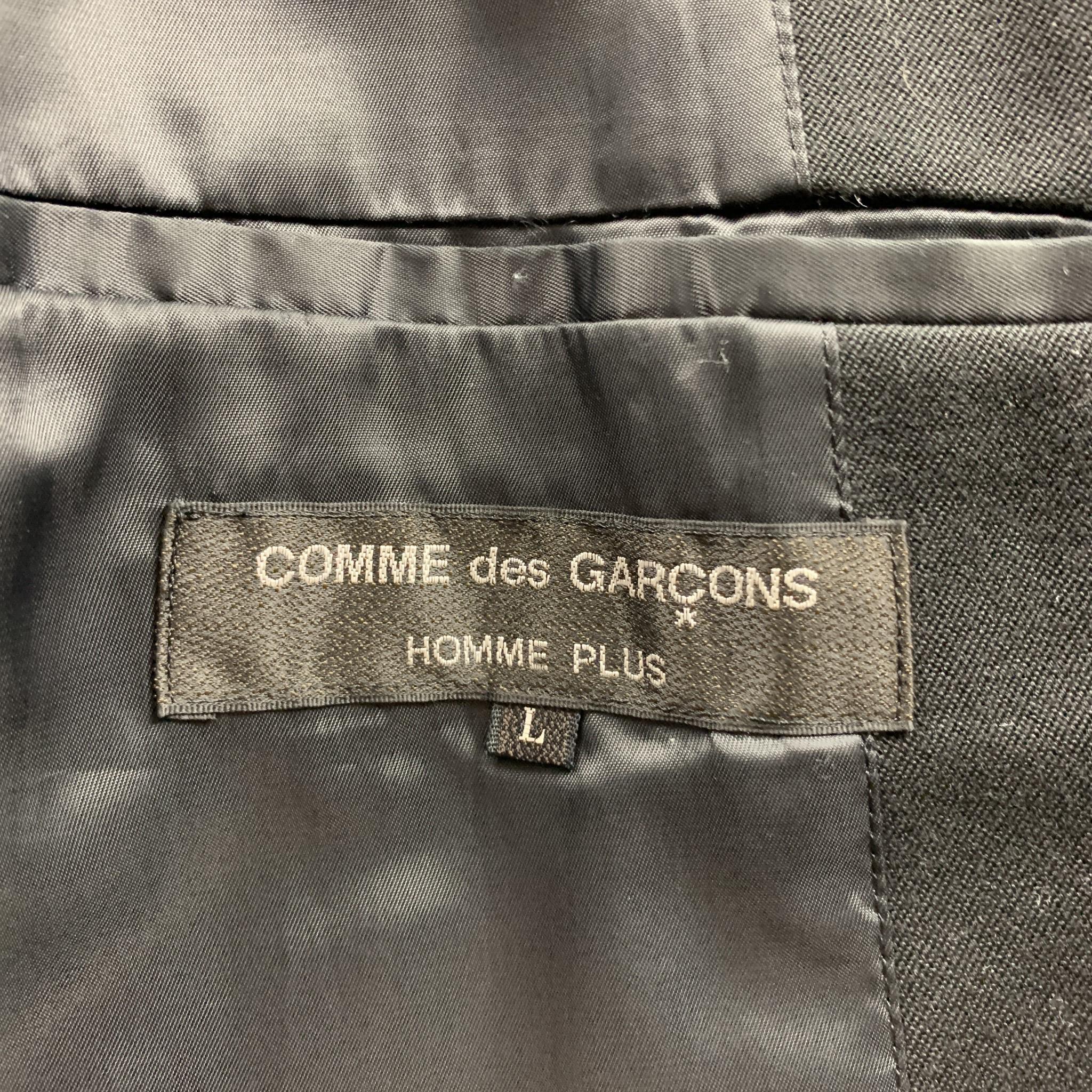 COMME des GARCONS HOMME PLUS Size L Black Patchwork Wool Jacket 2