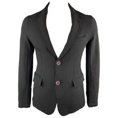 COMME des GARCONS HOMME PLUS Size L Black Polyester Purple Buttons Jacket