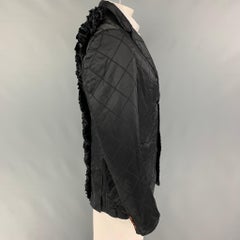 COMME des GARCONS HOMME PLUS Size L Black Quilted Polyester Ruffled Sport Coat